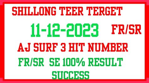 morning teer hit number fr sr